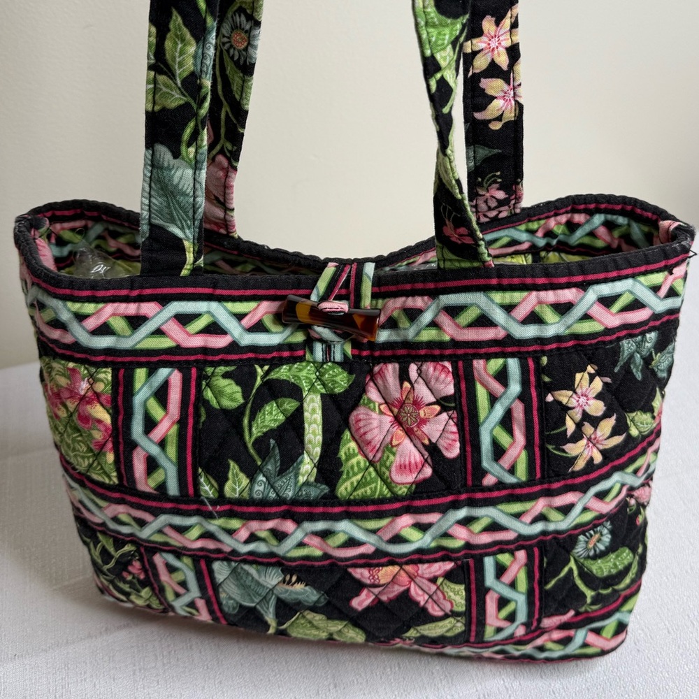 Vera Bradley Floral Black Quilted Tote Bag